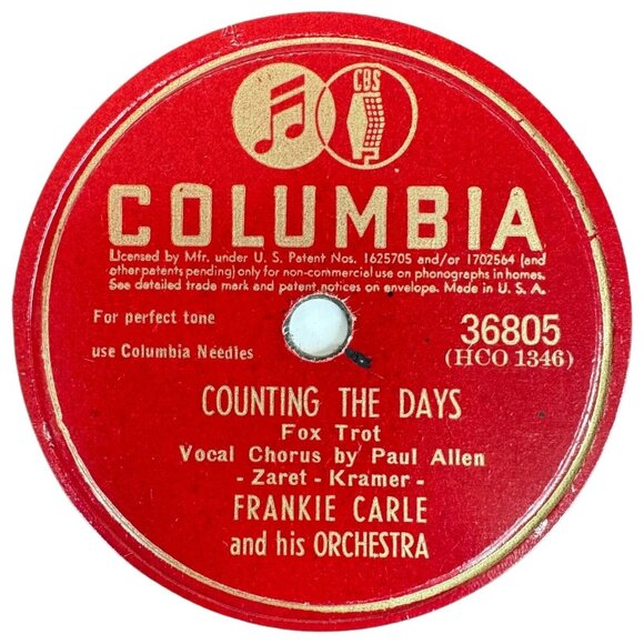 Frankie Carle & His Orchestra Missouri Waltz / Counting The Days 36805 Columbia - Picture 4 of 4